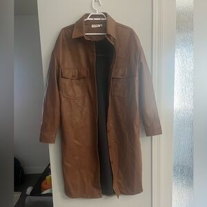 RD style faux leather shacket